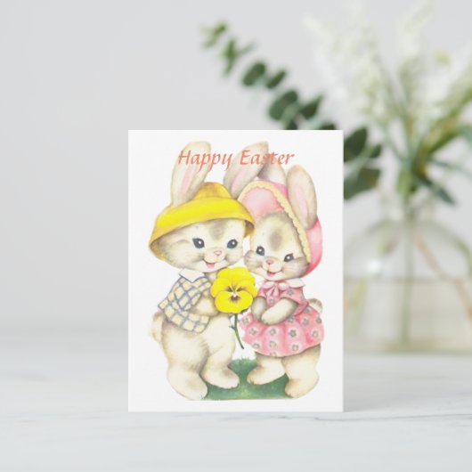 Postale Carte de Pâques joyeuse (Debout devant)