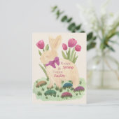 Postale Carte de Pâques Joyeuse et Printemps Heureux (Debout devant)