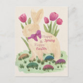 Postale Carte de Pâques Joyeuse et Printemps Heureux (Devant)