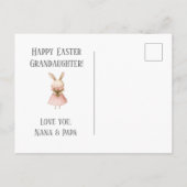 Postale Carte de Pâques lapin rose (Dos)
