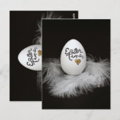 Postale Carte de Pâques noire unique (Devant / Derrière)