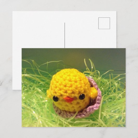 Postale Carte de Pâques poussin (Devant / Derrière)