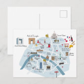 Postale Carte de Paris (Devant / Derrière)