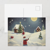 Postale Carte de paysage enneigé de vacances joyeuses  (Devant / Derrière)