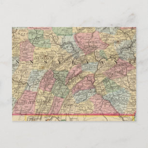 Postale Carte de Pennsylvanie par Mitchell