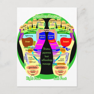 Postale carte de pied de réflexologie
