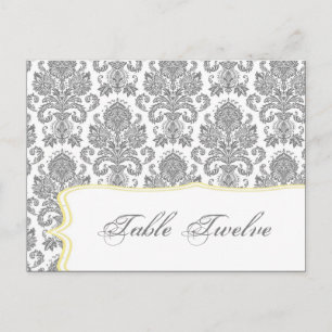 Postale Carte de place Gris Jaune Damas Lace Imprimer