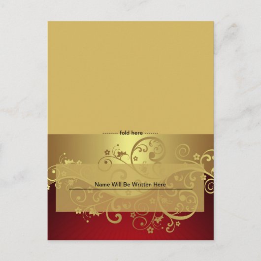 Postale Carte de place Red Swirl (Devant)