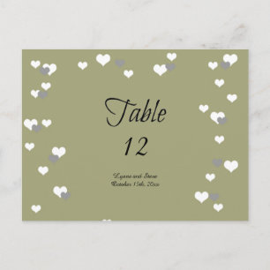 Postale Carte de placement de table à cœurs dorés