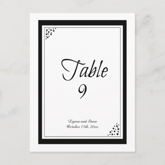 Postale Carte de placement de table à points de bordure no (Devant)