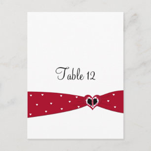 Postale Carte de placement de table à ruban rouge