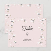 Postale Carte de placement de table coeurs et points roses (Devant / Derrière)