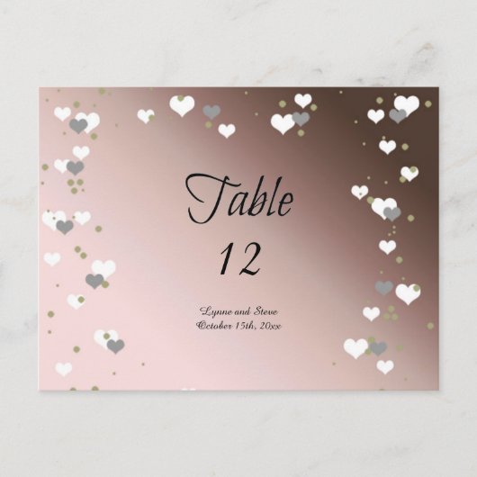 Postale Carte de placement de table Mocha Hearts (Devant)