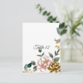 Postale Carte de placement de table Pivoine rose et bronze (Debout devant)