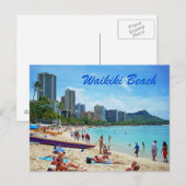 Postale Carte de plage Waikiki (Devant / Derrière)