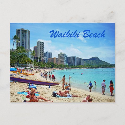 Postale Carte de plage Waikiki (Devant)