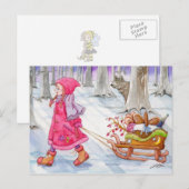 Postale Carte de poste à capuchon rouge (Devant / Derrière)