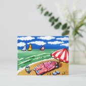 Postale Carte de poste Big Beach Diva Sunbather (Debout devant)