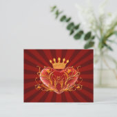 Postale Carte de poste cardiaque Filigree Crown (Debout devant)