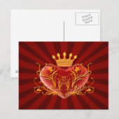 Postale Carte de poste cardiaque Filigree Crown (Devant / Derrière)