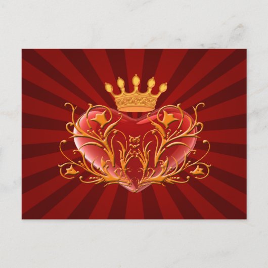 Postale Carte de poste cardiaque Filigree Crown (Devant)