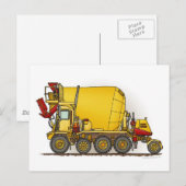 Postale Carte de poste de camionnette de mélange de ciment (Devant / Derrière)