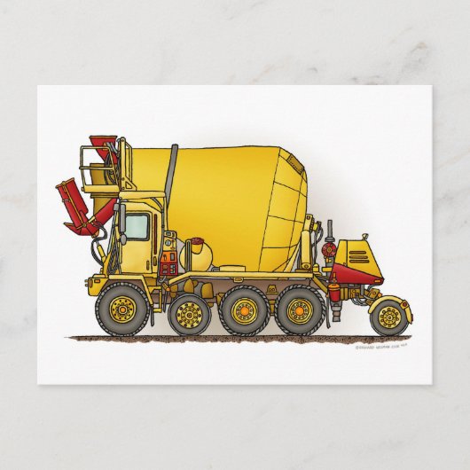 Postale Carte de poste de camionnette de mélange de ciment (Devant)