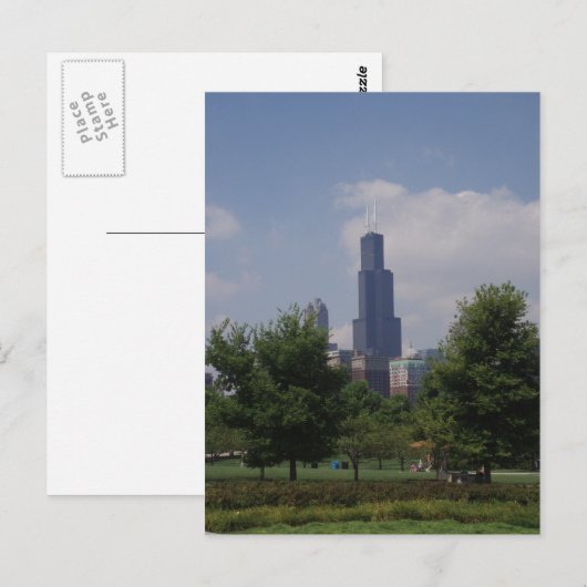Postale Carte de poste de Chicago Sears Tower/Willis Tower (Devant / Derrière)