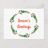 Postale Carte de poste de couronne de Bonnes Fêtes (Devant)