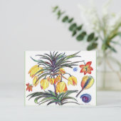 Postale Carte de poste de dessin de fleurs botaniques Abst (Debout devant)
