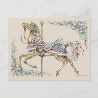 Carte de poste de dessin du carrousel de printemps