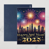 Postale Carte de poste de la fête du feu d'artifice du Nou (Devant / Derrière)