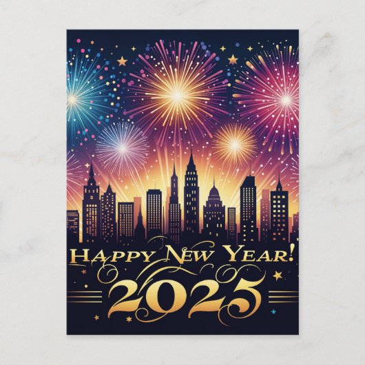 Postale Carte de poste de la fête du feu d'artifice du Nou (Devant)