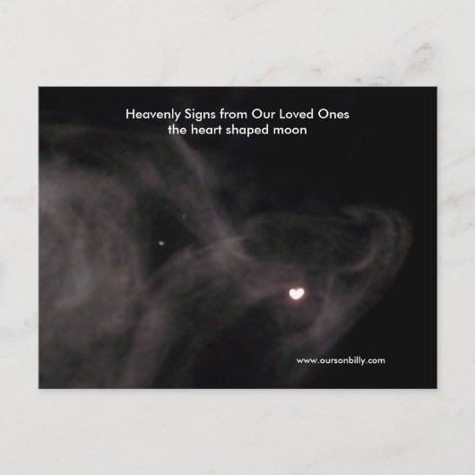 Postale Carte de poste de lune en forme de coeur. (Devant)