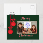 Postale Carte de poste de Noël simple et élégante (Devant / Derrière)