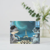 Postale Carte de poste de nuit Paris (Enveloppe facultativ (Debout devant)