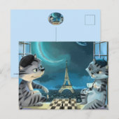 Postale Carte de poste de nuit Paris (Enveloppe facultativ (Devant / Derrière)