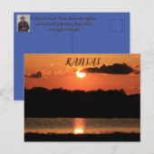 Postale Carte de poste de réflexion Kansas Sunset. (Devant / Derrière)