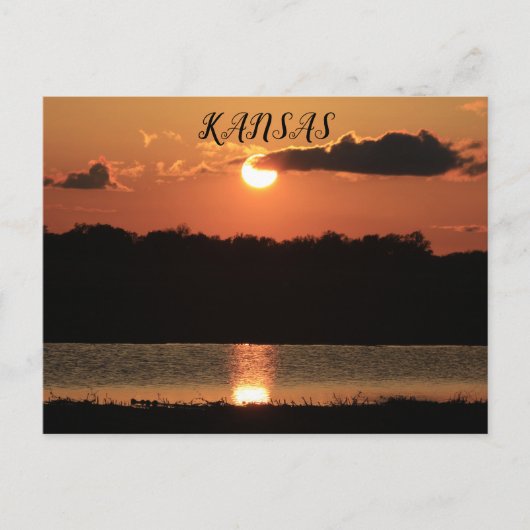 Postale Carte de poste de réflexion Kansas Sunset. (Devant)