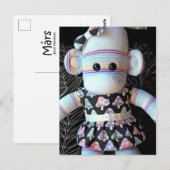 Postale Carte de poste de singe Mars Sock - Neve (Devant / Derrière)