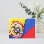 Postale Carte de poste de voyage Drapeau colombien (Debout devant)