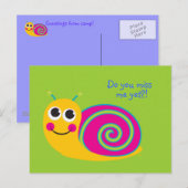Postale Carte de poste d'escargot (Devant / Derrière)