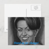 Postale Carte de poste Michelle Obama (Devant / Derrière)