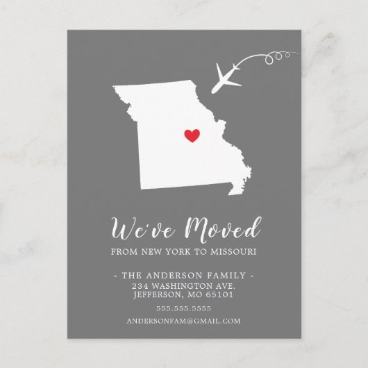 Postale Carte de poste MISSOURI État de déplacement (Devant)