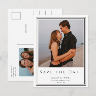 Postale Carte de pré-annonce de mariage photo classique