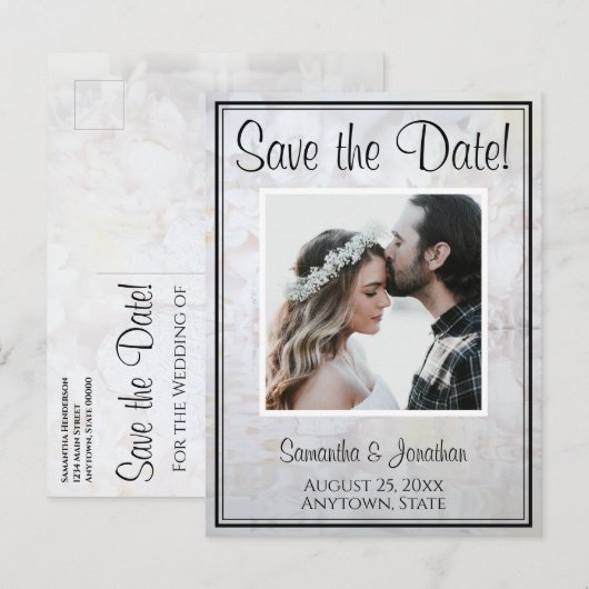 Postale Carte de préavis de mariage White Reflections (Devant / Derrière)