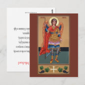 Postale Carte de prière Archange Michael (Devant / Derrière)
