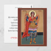 Postale Carte de prière Archange Michael (Devant / Derrière)