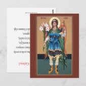 Postale Carte de prière Archangel Gabriel (Devant / Derrière)