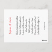 Postale Carte de prière baptisée Christ (Dos)
